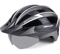 Casque de vélo, lunettes à monture magnétique, lampe rechargeable par USB, 23 (noir, titane, blanc), taille L-b