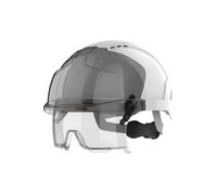 JSP Casque de travail sur-lunette crémaillère ventilé EVO VISTAlens Blanc/Fumé