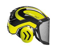 Casque forestier Integral Forest G16 - Casque de protection forestière de qualité supérieure avec visière fine, protection auditive intégrée et ventilation - KlimaAIR confort, certifié KWF
