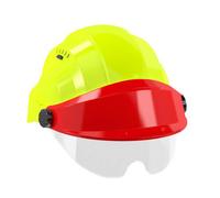 CASQUE 'ORIZON' FLUO JAUNE VISIERE ROUGE AVEC LUNETTE TALIAPLAST - 563776