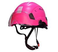 Casque rigide rose pour femme - Léger à 6 points - Lunettes de protection en ABS avec autocollants réfléchissants - Pour la construction, les travaux industriels (Rose 01)