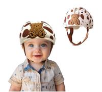 Casque Sécurité Bébé 12-24 Mois - Souple, Réglable et Respirant pour Apprentissage de la Marche, Anti-Chocs avec Design Ours