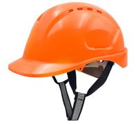 Casque Securite Mustbau GM-16 EN397 | ABS Reglable 53-63 cm Sangle 6 Points | Protection BTP Travaux Forestiers Jardinage - Orange