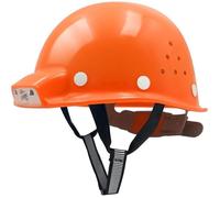 Casque Securite Mustbau ZC111 EN397 Eclairage LED USB | ABS Reglable 53-63 cm 2 Modes | Chantier BTP Travaux - Orange