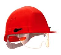 Casque TALIAPLAST polyéthylène à molette avec lunette intégrée Visiocéanic Rouge- 564826