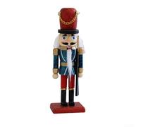 Casse-Noisette en pour bois 16cm Ornement de Noël Argent Casse-Noisette(blue)
