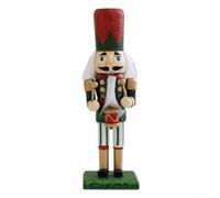 Casse-Noisette en pour bois 16cm Ornement de Noël Argent Casse-Noisette(green)