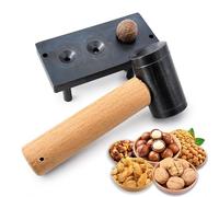 Casse-noisette manuel pour noix, châtaignes, noix de pécan et noisettes avec base en fer et marteau, convient aux écrous 12/16/19 mm, outil de cuisine parfait
