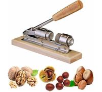Casse-Noisette Manuel - RNEMITERY - Noyer et Inox - Base en Bois - Pour Noisettes et Amandes - Ouvre-Écrou