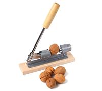 Casse-Noix Mécanique Réglable pour Noix de Pécan en Bois et Acier | Réglage précis pour noix entières, Bois et acier inoxydable durables, Compact pour rangement facile