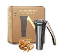 Casse Noix Premium Drosselmeyer - Casse-noisettes Très fort Robuste avec récipient pour recueillir les moules - Résistant Efficace avec un Minimum d'Effort - Conçu et produit en Suède