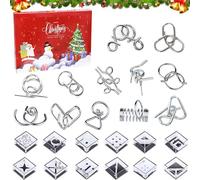 Casse-tête Calendrier de l'Avent 2024, Métal Puzzles, 24 jours de surprise Calendrier du compte à rebours de Noël, Cadeaux Calendrier Avent de Noël pour Garçons Filles Enfants Cadeaux surprise de Noël