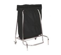 Casselin Support de sac poubelle inox 80–110 L – Frein & roulettes caoutchouc