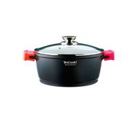 Casserole 32cm, Induction, Couvercle en Verre, Antiadhésive, Fonte d'Aluminium, Wecook, Ecostone, , Noir