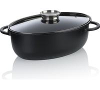 Casserole, 8,0 L, avec couvercle, noir, revêtement anti-adhésif, sans PFAS/PTFE, fonte d'aluminium - Kela | Atura
