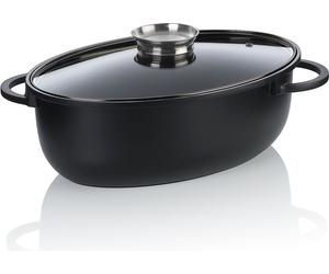 Casserole, 8,0 L, avec couvercle, noir, revêtement anti-adhésif, sans PFAS/PTFE, fonte d'aluminium - Kela | Atura