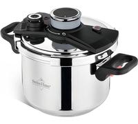Casserole à cuisson rapide de 4 litres, en acier inoxydable, avec fonction vapeur, adaptée à toutes les sources de chaleur, y compris l'induction. Peut également servir de marmite, de cocotte et de mu