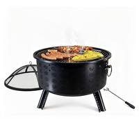Casserole à feu avec grille de cuisson - motif en losanges, noir