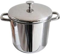 Casserole à induction de 11 litres en acier inoxydable, couleur argent