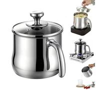 Casserole À Lait, 2 L Casserole À Lait En Acier Inoxydable, Marmite Avec Couvercle En Verre Étanche Et Poignée Résistante À La Chaleur, Casseroles À Laits Induction, Petite Casseroles Pour Cuisine