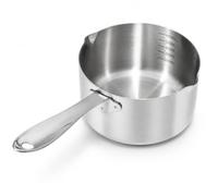 Casserole à lait 600 ml en acier inoxydable 18/10 avec bec verseur - Cafetière grecque et bol de fusion pour faire fondre le beurre, le chocolat et le fromage, mini casserole résistante à la chaleur