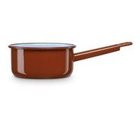 Casserole à Lait, Acier Emaillé 16cm, Bouilloire Poignée 1,4L Induction, Vintage Terra Marron
