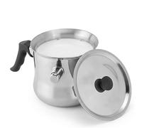 Casserole à Lait avec Couvercle, Marmite à Double Paroi 1,5 L en Acier Inoxydable 304, Casserole à Lait Induction avec Poignée, Mijoteuse, Marmite pour Gaz, électrique, Induction