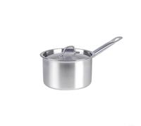 Casserole à lait en acier inoxydable avec couvercle, 16/18/20/22/24 cm, pour gaz/électrique/induction, résistante à la chaleur pour poignée, idéale pour le lait, les soupes et les pâtes (16 cm)