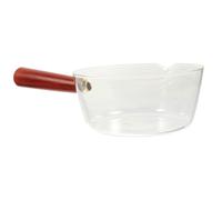 Casserole à Lait Mini en Verre Transparent, Chauffe-beurre Pratique | Résistance Basse Température, sans Plomb, Poignée Confortable Lisse, pour 1 à 2 Personnes, Usage Quotidien Couleur Aléatoire