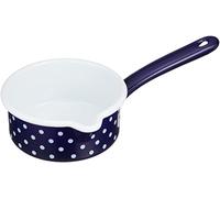 Riess Casserole à long bec verseur Ø12 cm 0,5 L émail bleu à pois