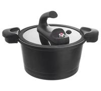 Casserole à pression - 5 litres - Diamètre de 26 cm - Revêtement en granit - Alliage d'aluminium - e LFGB - Noir