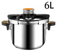 Casserole à pression - 6 litres - Construction robuste - Acier inoxydable de qualité alimentaire - Limiteur de pression et protection contre les explosions - Compatible avec les plaques de cuisson à g