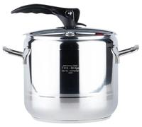 Casserole à pression - 7 litres - En acier inoxydable - Compatible avec les plaques de cuisson à gaz et à induction - Diamètre de 22 cm - e LFGB
