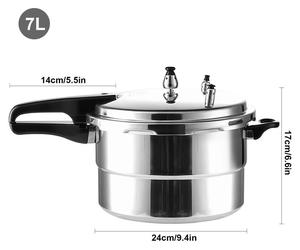 Casserole à pression 7L - Pour usage domestique et professionnel - Compatible avec les plaques à gaz et à induction - Double paroi - Sûre et antidéflagrante