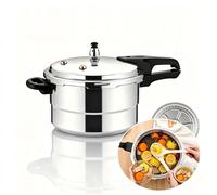 Casserole à pression - Casserole à pression en aluminium - 4 à 5 litres - Sécurisée contre les explosions - Compatible avec les plaques de cuisson à gaz et à induction - Avec panier vapeur