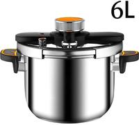 Casserole à pression de 6 litres - Cocotte à vapeur pour usage domestique - Acier inoxydable adapté aux aliments - Compatible avec les plaques de cuisson à gaz et à induction - Soupape de sécurité ant