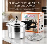 Casserole à pression en aluminium 3L 5L, anti-explosion universelle, pour plaque à induction et flamme nue, avec plaque vapeur A