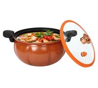Casserole à pression, revêtement antiadhésif, design moderne, couleur orange, capacité 5 litres