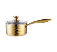Casserole à sauce avec couvercle, poêle en acier inoxydable avec poignée de 16 centimètres | Petite casserole avec couvercle - Pour une utilisation dans la cuisine, le restaurant, l'extérieur, le