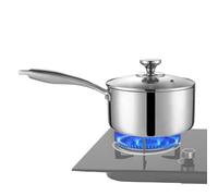 Casserole à sauce avec couvercle, poêle en acier inoxydable pour la cuisson, poignée de 16 cm, petite casserole avec couvercle, pour une utilisation dans la cuisine, les restaurants, l'extérieur, le