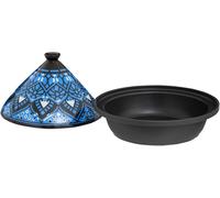 Casserole à tajine - Cocotte - Cuisson lente - Convient à toutes les sources de chaleur - 30 cm - Bleue