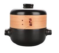 Casserole à vapeur, ustensiles de cuisine(Black,2.1 Quarts)