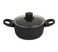Ballarini Casserole ronde 75002-920-0 avec couvercle en verre – 20 cm, aluminium, 3,2 L, noir
