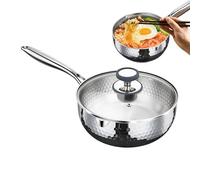 Casserole Avec Couvercle,Ustensile de cuisson en acier inoxydable avec poignée et bec verseur - Casserole Vapeur Faitout | pour frire, mijoter, bouillir, cuisiner, maison, compatible induction