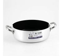 Casserole Basse Anti-adhésif avec poignées en INOX Agnelli cm.28 Cod.alsa106s28
