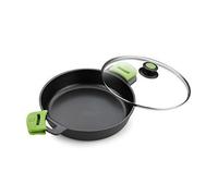 Casserole Basse - Bra - Prior - 24 Cm - Couvercle En Verre - Poignées En Silicone