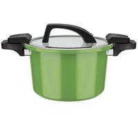Casserole basse consommation GSW, couvercle en verre avec soupape à vapeur, en aluminium, revêtement anti-adhésif (vert)