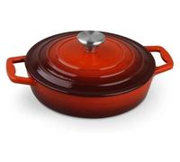 Casserole Carl Schmidt Sohn-Xanten avec couvercle, en fonte, 22 x 5,8 cm, rouge et blanc