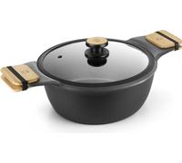 Casserole + couvercle d28 cm MARKET (5,7 l), 2 poignées en bois, fonte d'aluminium