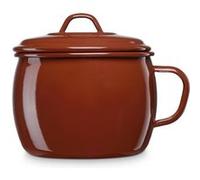 Casserole Cuisson avec Couvercle 12 cm, Acier Emaillé 1,3 L, Induction, Vintage Terra Marron
